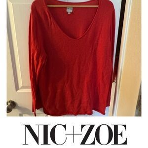 NIC+ZOE Women's Red Sweater